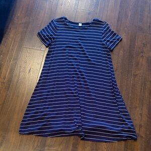 Old Navy Navy Blue Striped Dress